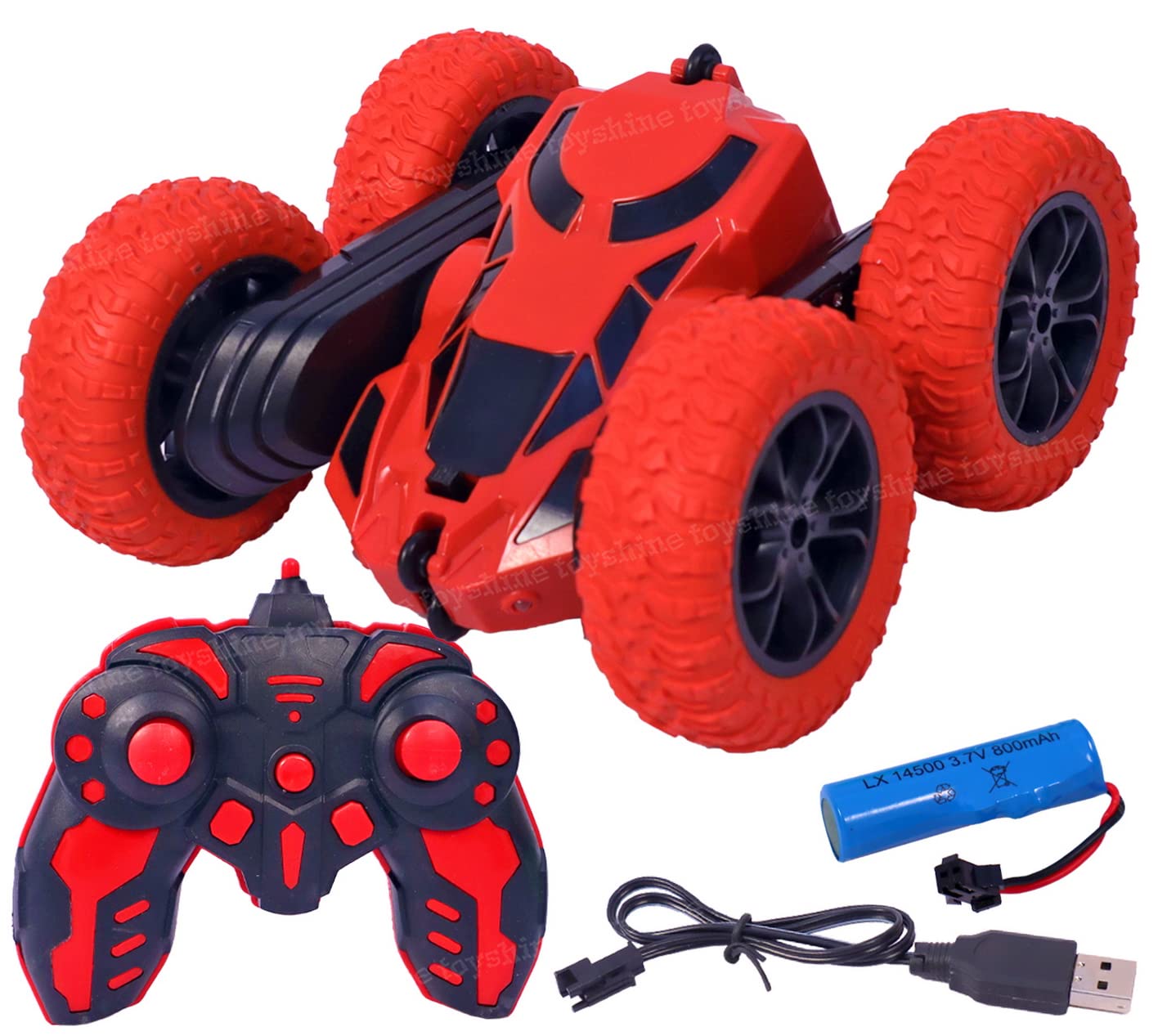 Toyshine Stunt Racing RC Car 4WD Remote Control Car 360 Degree Flips Double Sided Walking Rotating Stunt Car Electric Rechargeable Off Road - Red (B0C2H12TV5) Amazon Price History, Amazon Price Tracker