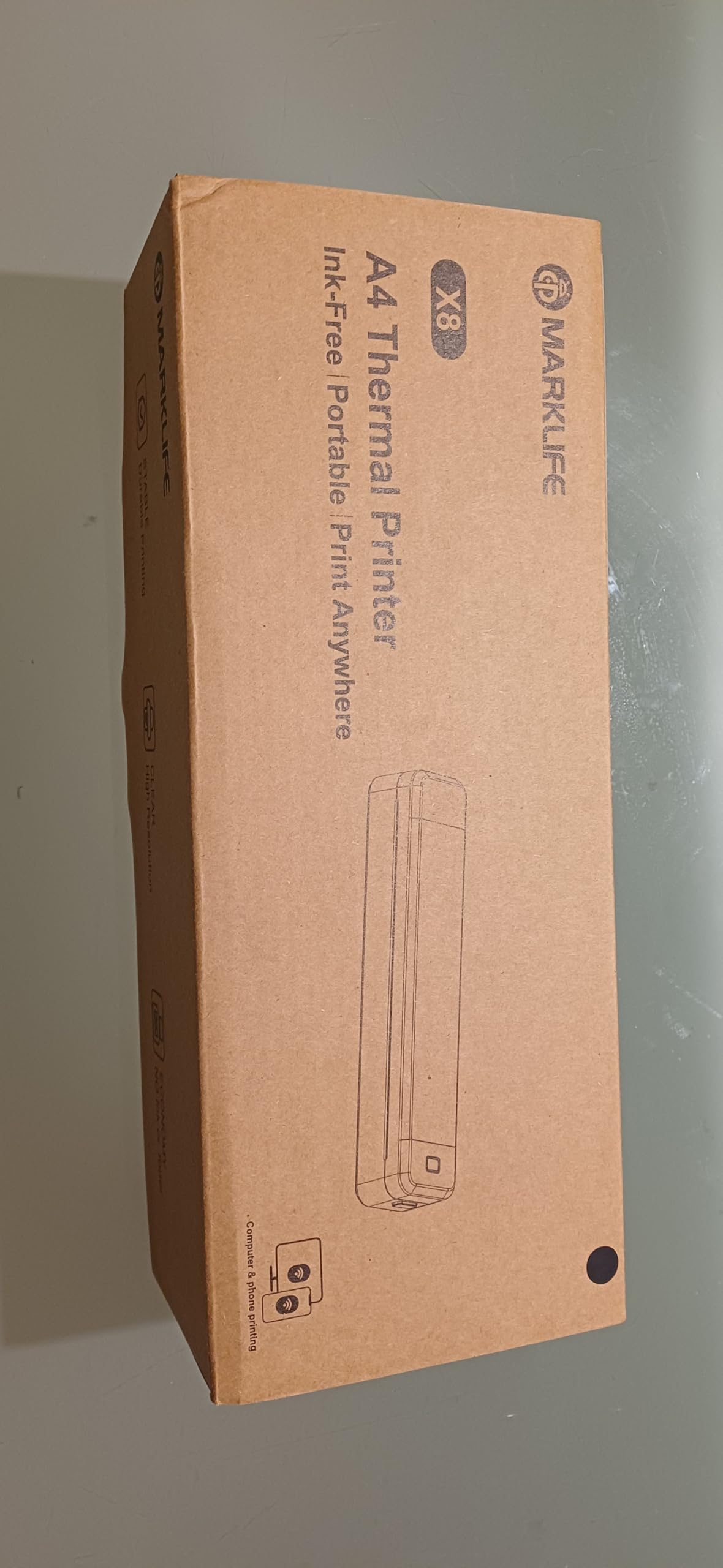 MARKLIFE Stampante portatile A4 termica wireless bluetooth a Zero Inchiostro per stampa documenti, foto e template tatuaggi. Carta bianca e carta tatuaggi inclusa in confezione