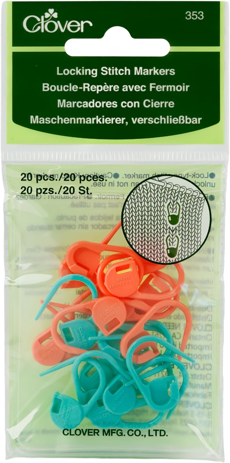 Clover Lock Ring Markers, 20/pkg