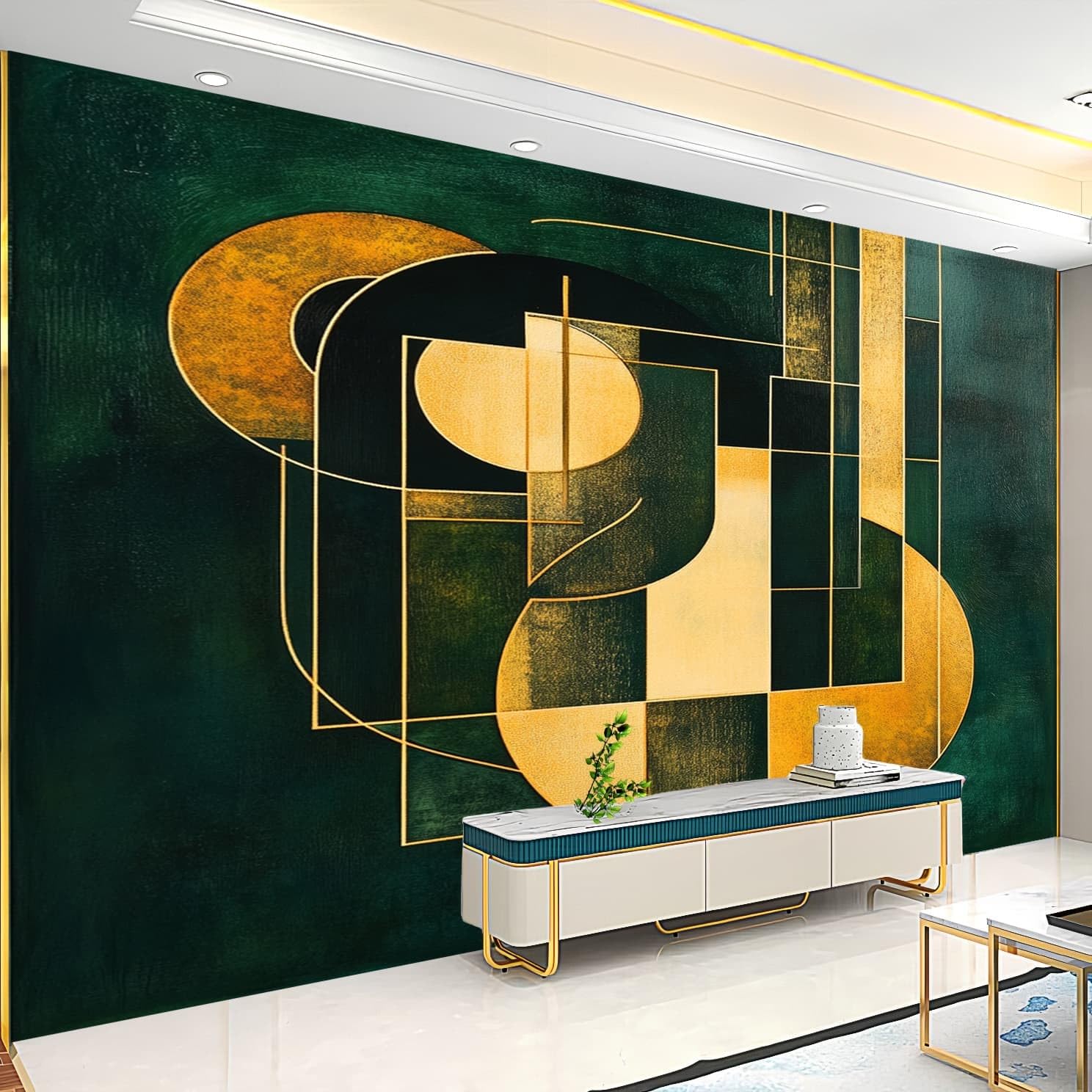 Moda Fototapeta 350 x 256 cm Abstrakcyjna Geometria Nowoczesna 3D Zdejmowana Tapeta Panoramiczna Czarny Salon Sypialnia Biuro Tapety, Hd Zdjęcie
