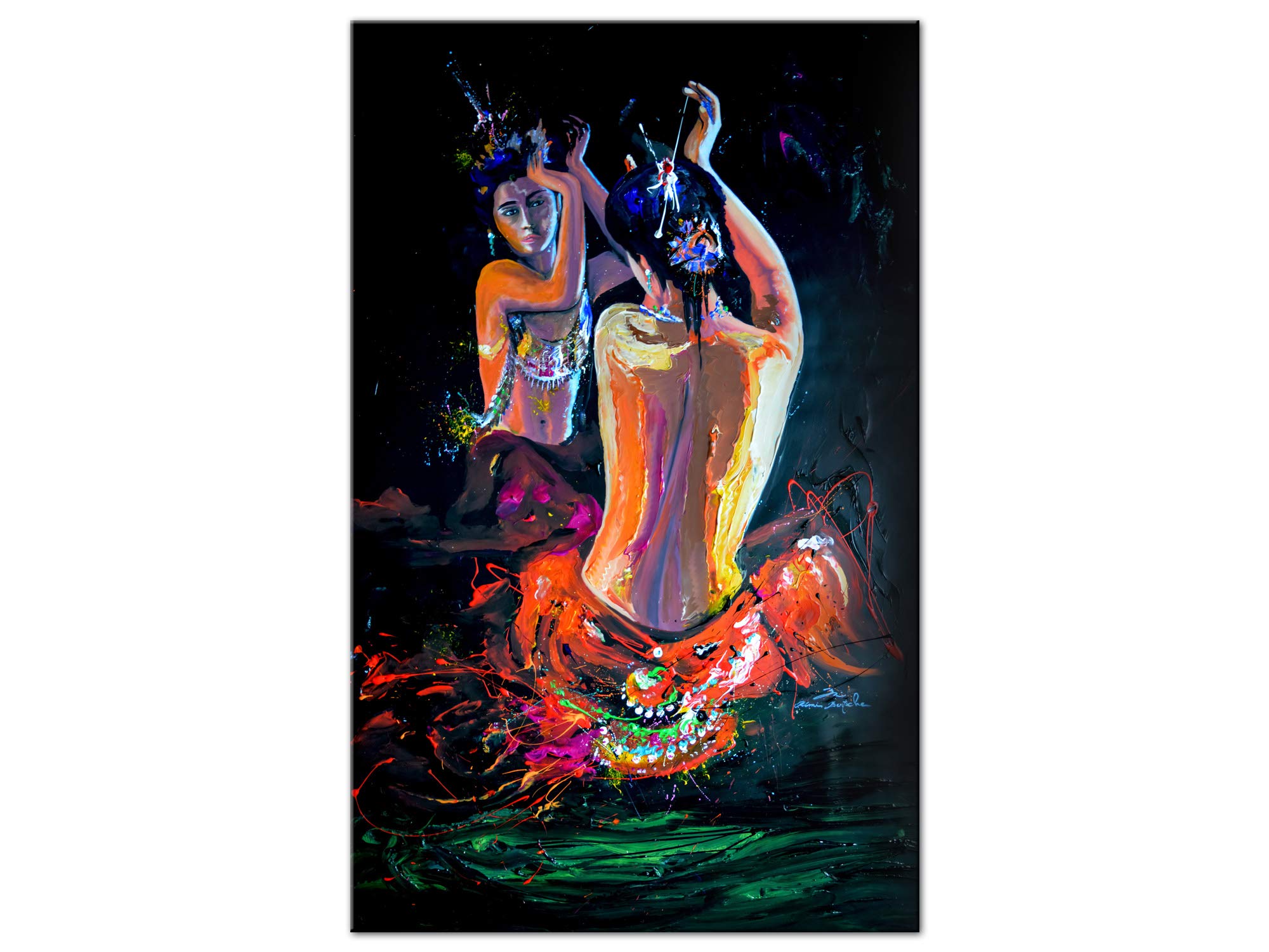 DECLINA, quadro decorativo da parete per soggiorno moderno, cornici decorative da parete, riproduzione quadro India Girl, 30 x 50 cm