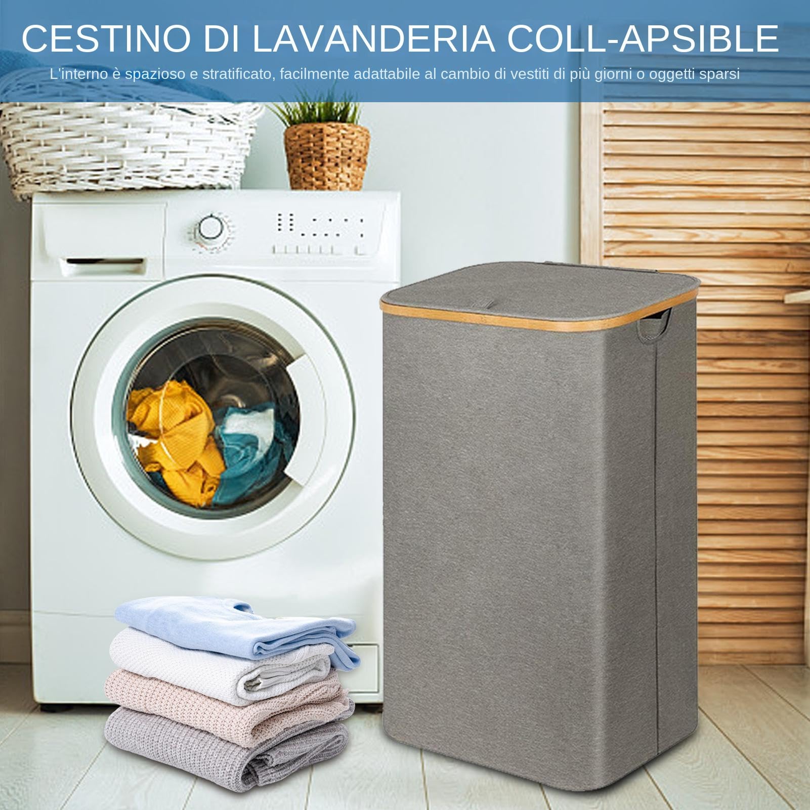 Cestino Portabucato per la Biancheria Grande Cestino Dedicato Agli | Grande Cesto per la Lavanderia Capiente Adatto A Appartamento Bagno Università Asilo Armadio Stanza