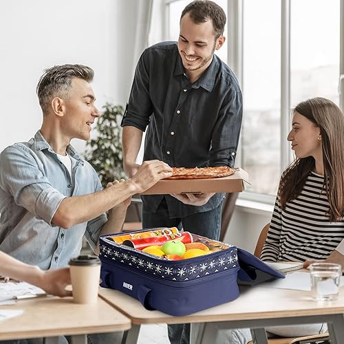 Miniatura 7 de MIER - Bolsa aislada doble para llevar cazuelas para lasaña, para fiestas, picnic, playa, se adapta a platos para hornear de 9 x 13 pulgadas,