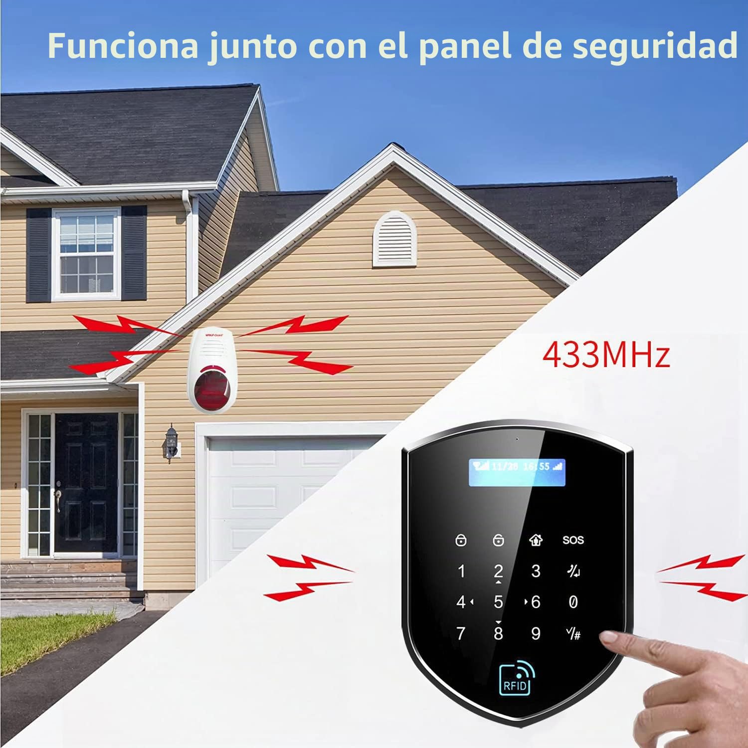 Wolf Guard WT4R Sistema de Alarma Antirrobo Inalámbrico para el Hogar | WiFi 2.4G + 4G, Kit de Bricolaje, Aplicación Tuya Smartlife, Compatible con Google y Alexa
