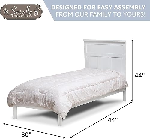 Miniatura 3 de Sorelle Furniture Cama de madera tamaño individual, muebles para niños, cama clásica para niños hecha de madera, acabado no tóxico, cama de madera