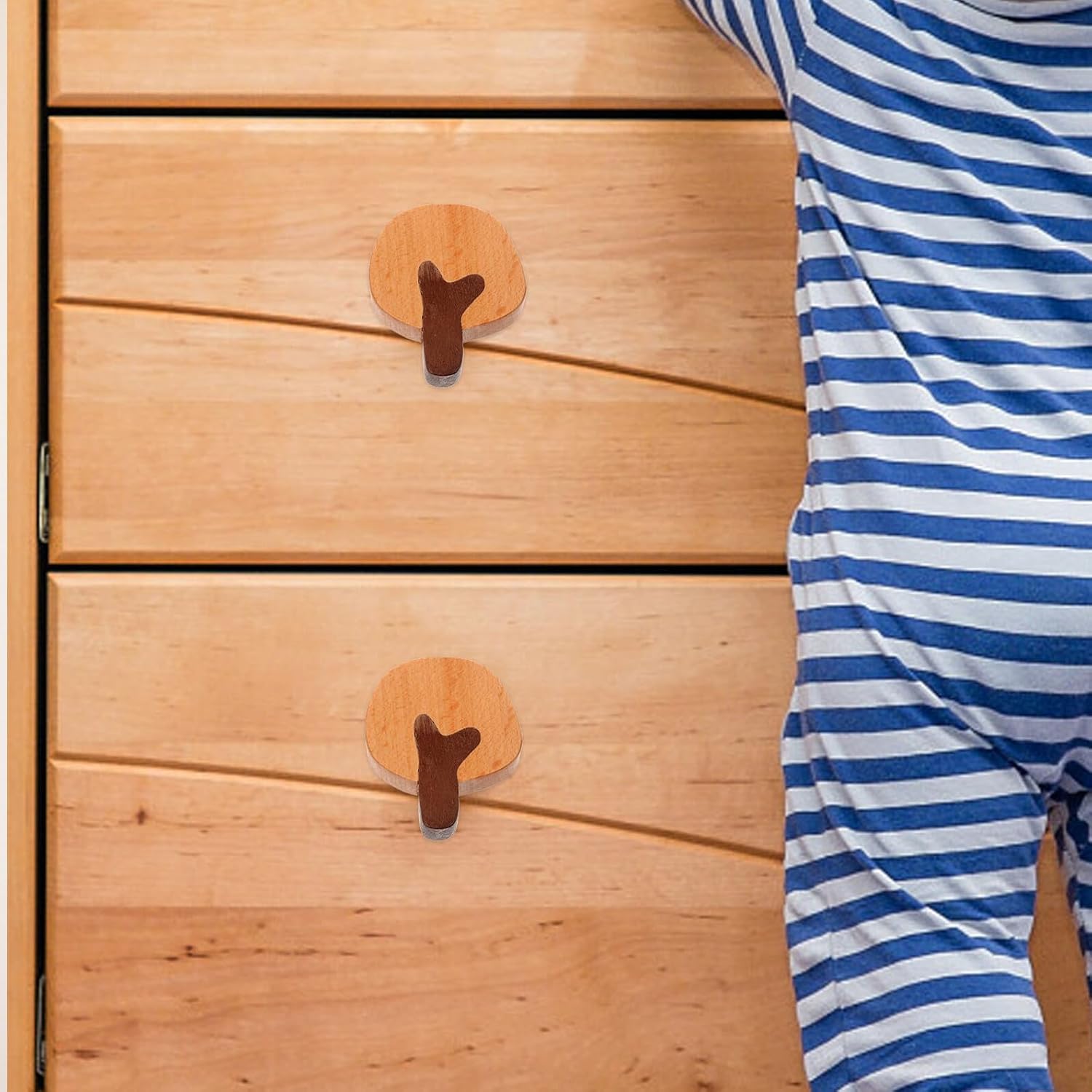 Gadpiparty Adhesive Tree Coat Hook Small Solid Wood Wall Hook for Room Nordic Style Storage Organizer for Bedroom Bathroom