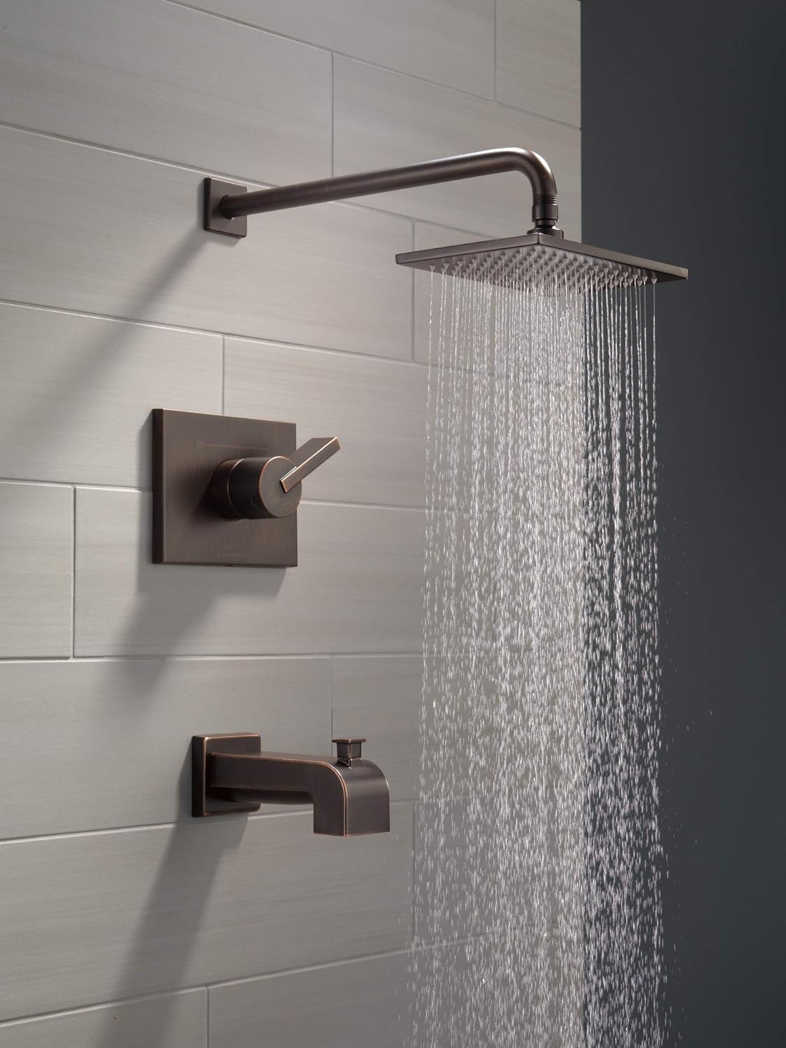 Exclusive Discount 60% Price Delta Faucet Vero 14 Series Single-Function Tub and Shower Trim Kit with Single-Spray Touch-Clean Rain Shower Head, Venetian Bronze, 2.0 GPM Water Flow, T14253-RB-WE (Valve Not Included)