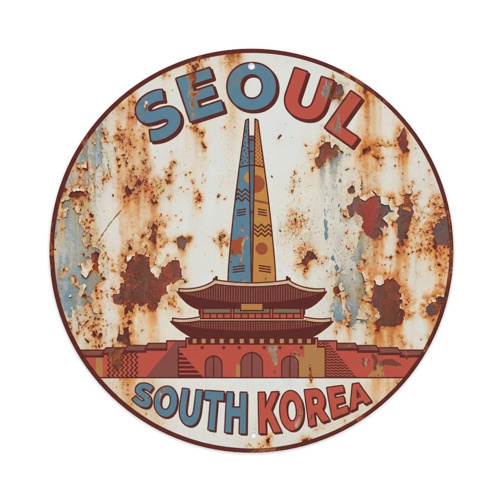 Vintage Travel Seoul Korea Harmony Metal Tin Sign