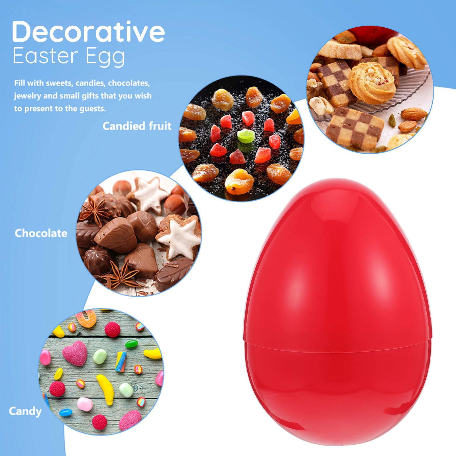 Uovo Gigante Di Pasqua In Plastica Da Riempire – 25x17 Cm, Con Manico, Giallo, Perfetto Per Caccia All'uovo E Bomboniere