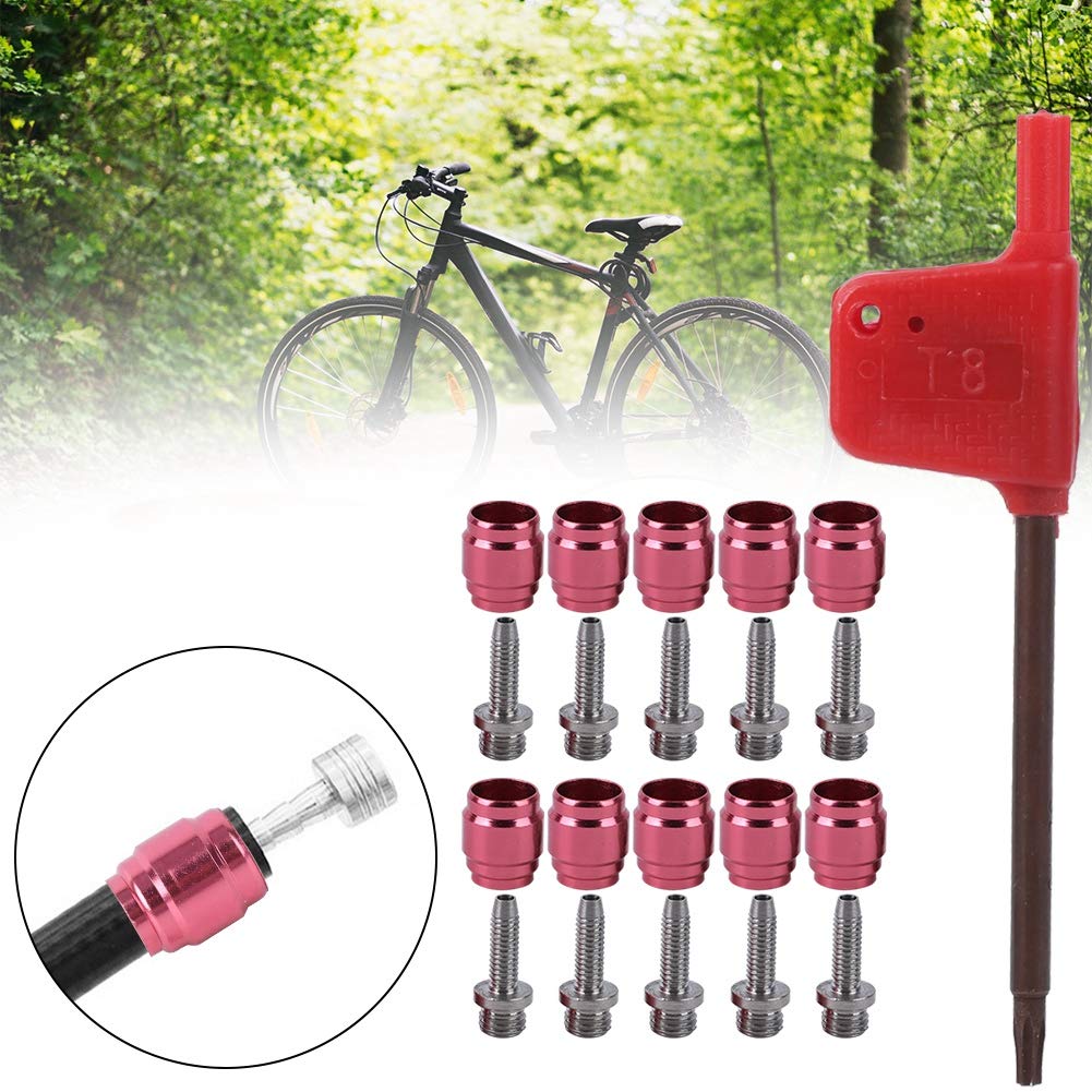 KIMISS Stealthamajig Olive And Barb Red Silver Set di Teste in Acciaio Inossidabile + Lega di Alluminio per Freno Quickconnect Quickinstall Oil Tube