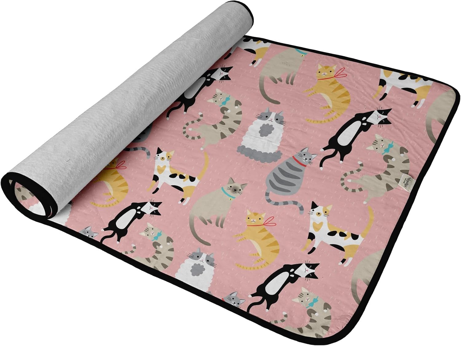 Portable Ironing Mat - 28"x48" Foldable Cotton Ironing Pad with Silicone Rest & Magnetic Corners - Travel-Friendly, Space-Saving Iron Board Alternative for Small Homes, Dorms, RVs - Animal