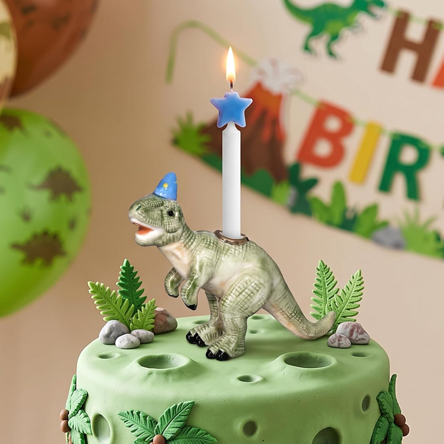 Mumufy Dinosaur Ceramic Candle Holder Cute Cake Topper