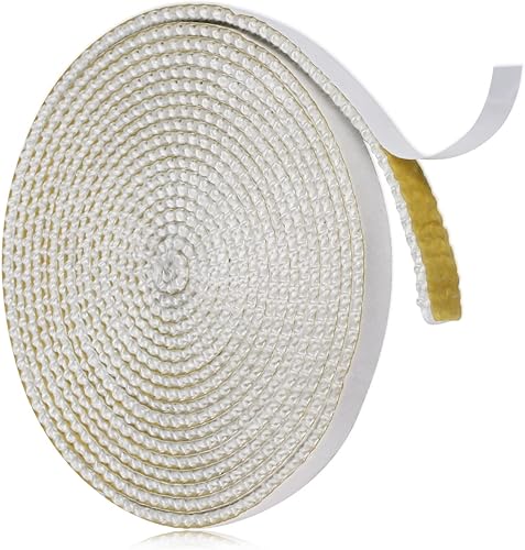 Cinta de sellado de repuesto para chimenea, 10 pies x 0.4 pulgadas, resistente al calor, autoadhesiva, de fibra de vidrio, junta de sellado de