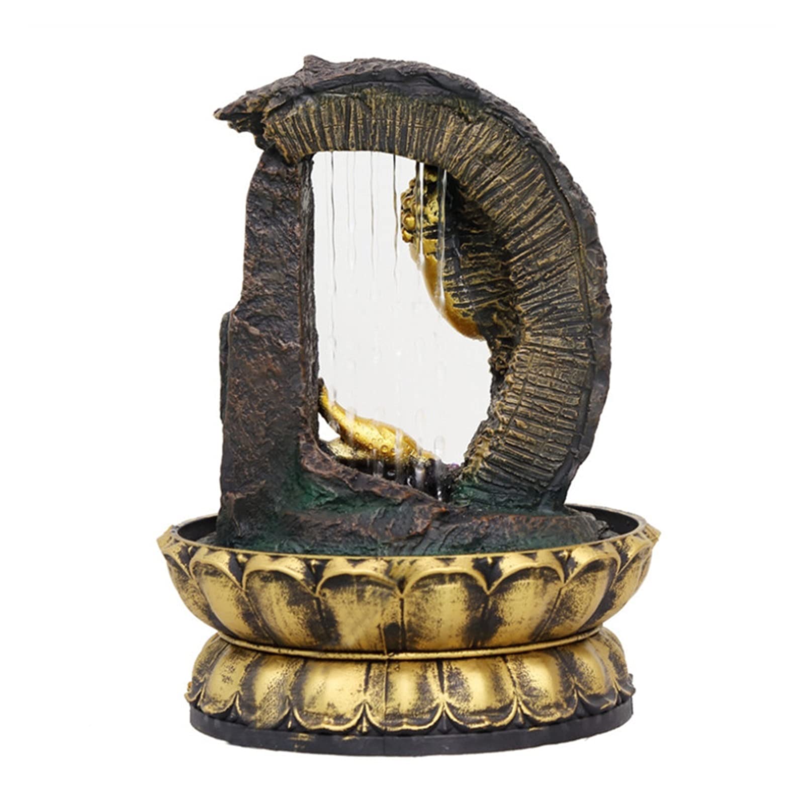 Fontana da Interno con Umidificatore Waterscape della fontana della casa del Buddha del Buddha del Buddha fatto a mano con GUIDATO Ball Light Ball Lucky Ornaments Ufficio artigianato decorazione della