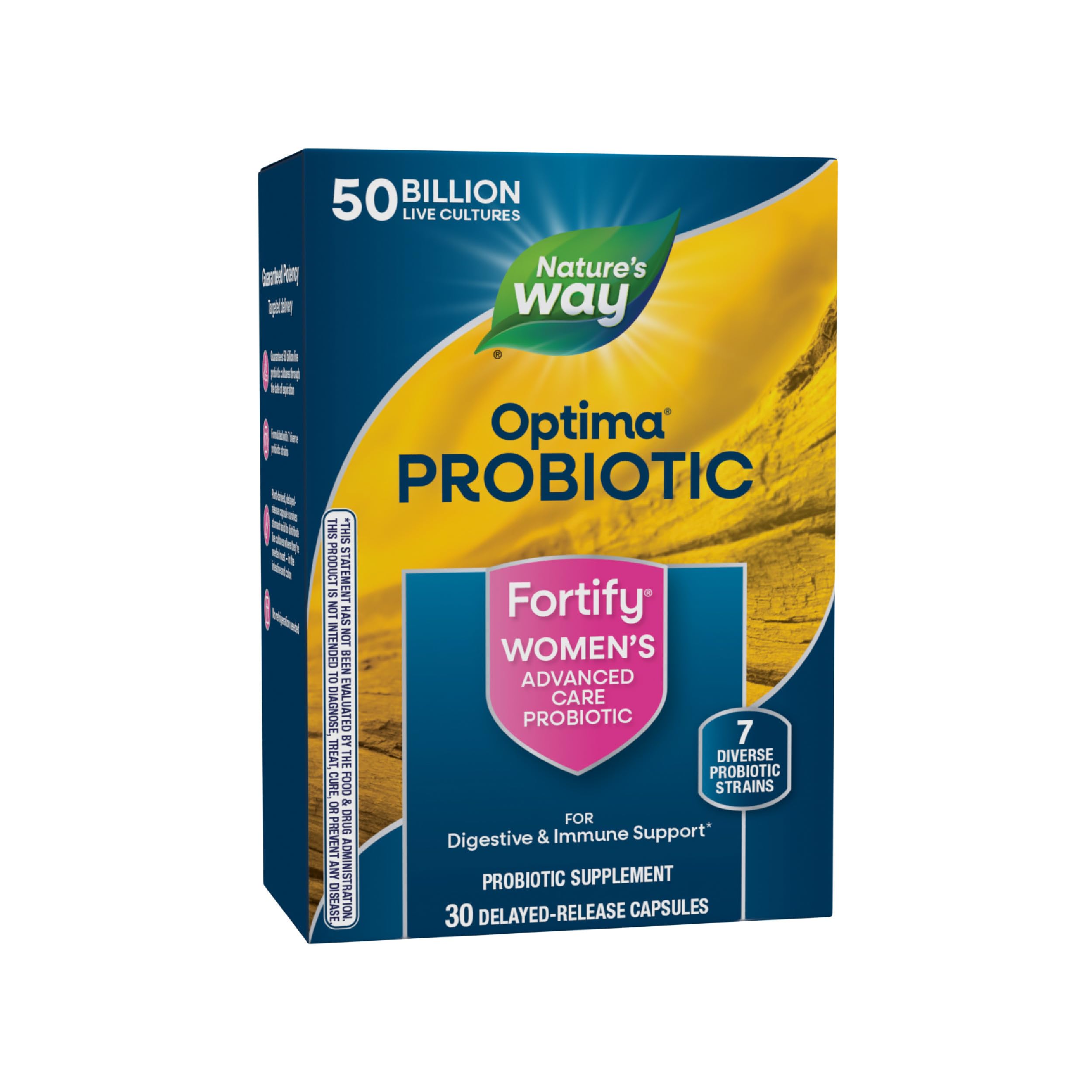 Nature's Way Fortify Optima Women's Probiotics, 50 Billion Live Cultures, 7 Strains, Supports Digestive and Immune Health*, 30 Capsules (Packaging May Vary)