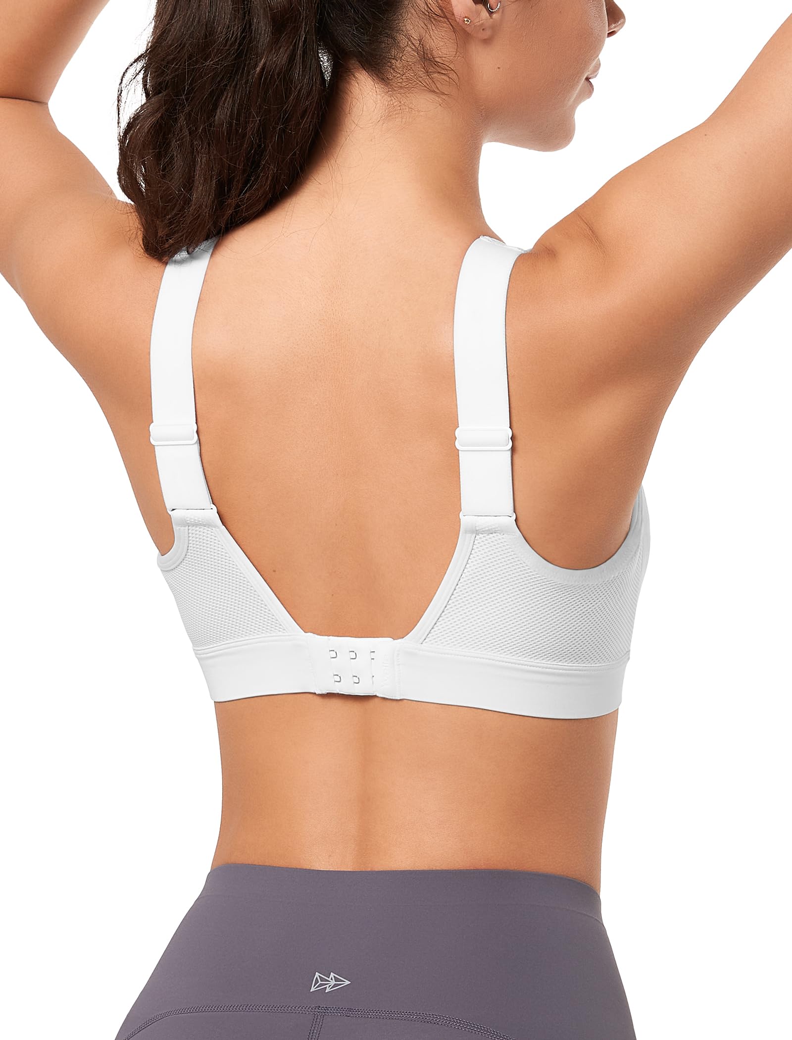 Supportive Adjustable Sports Bras for Women High Impact Molded Cup Sports Bra Large Bust Wireless Running