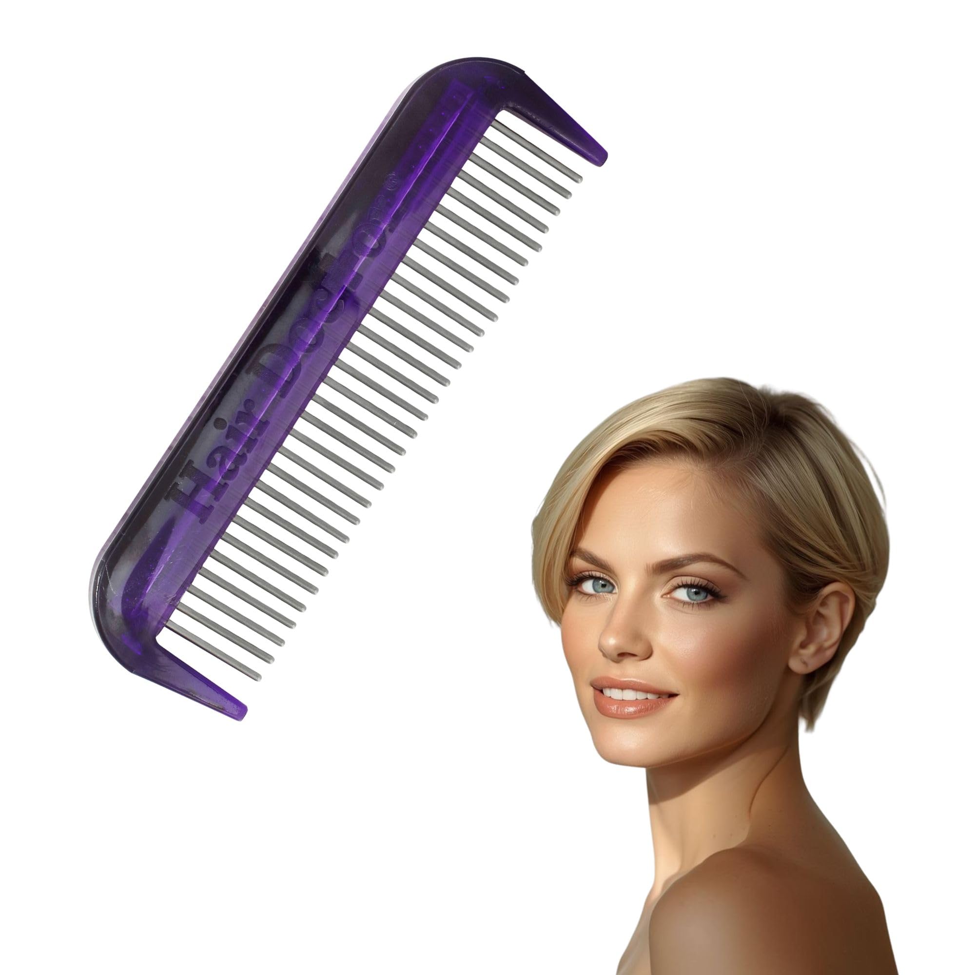 Hair Doctor 4" Mini Comb with silky smooth rotating teeth, reduces hair breakage and hair loss (Royal Purple)