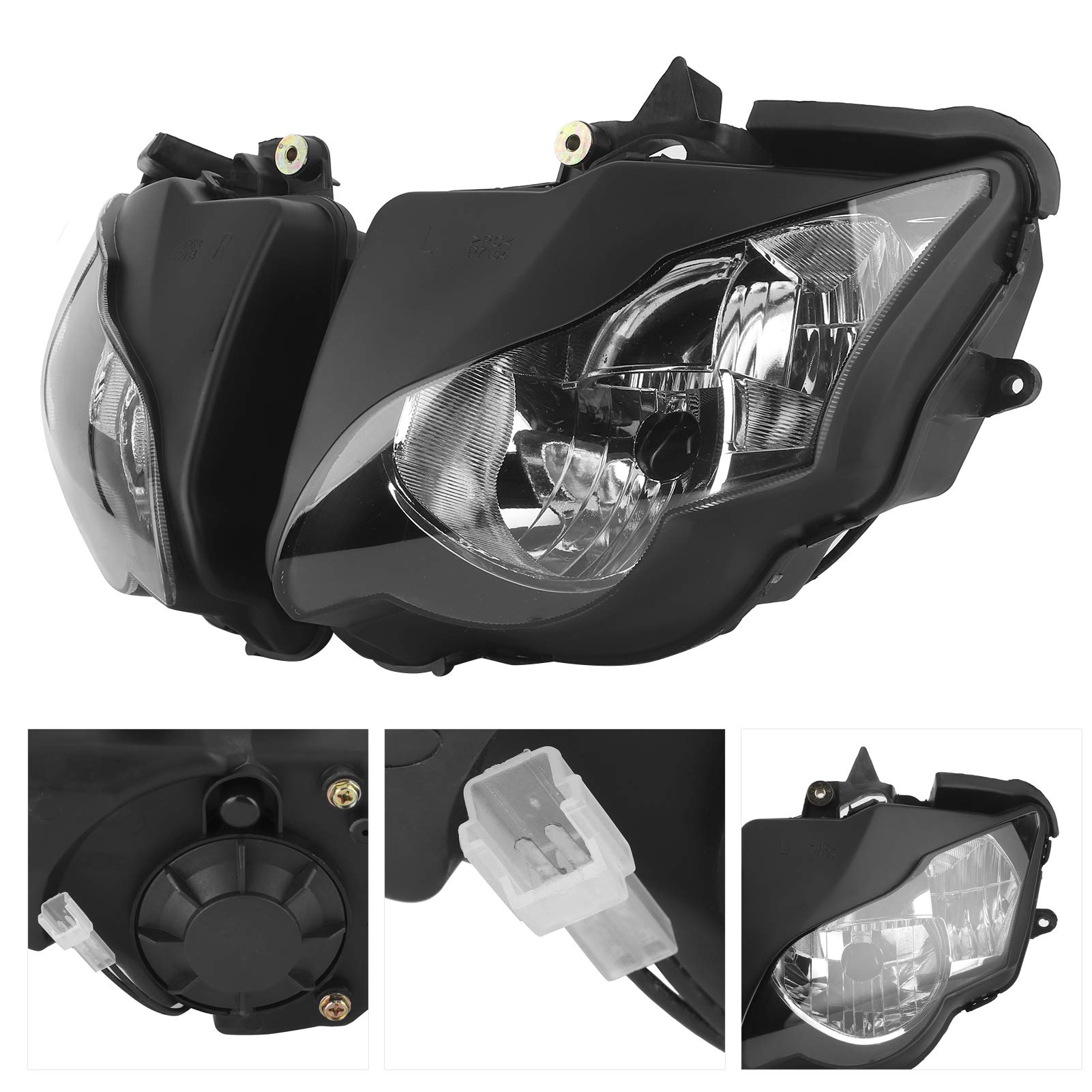 Alloggiamento Faro Moto Standard Originale con Lente Trasparente, Sostituto Ideale Fai da Te per CBR 1000RR 2008‑2011, Design Elegante per i Guidatori Notturni, Alloggiamento in ABS Nero
