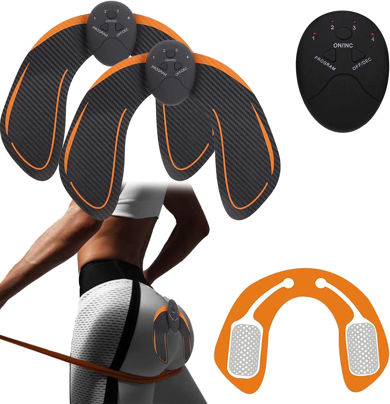 DUHANXI Cubicbee Butt Lift Machine,U-Shape Cubicbee Hip Massage Enhancer,Electric Hip Trainer, Portable Butt Lifting Machine with 6 Modes for Exercise,Buttocks Trainer for Women Men (2Pcs)