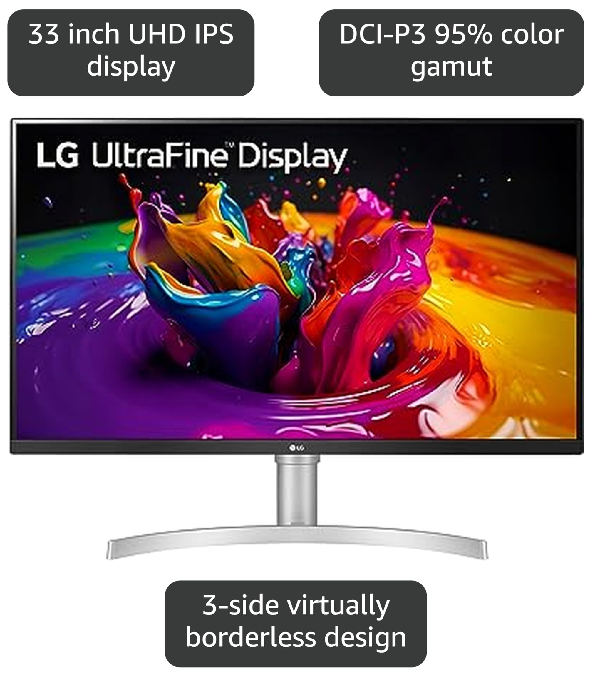Amazon.com: LG 32UN650-W 顯示器32 吋UHD (3840 x 2160) IPS 超細