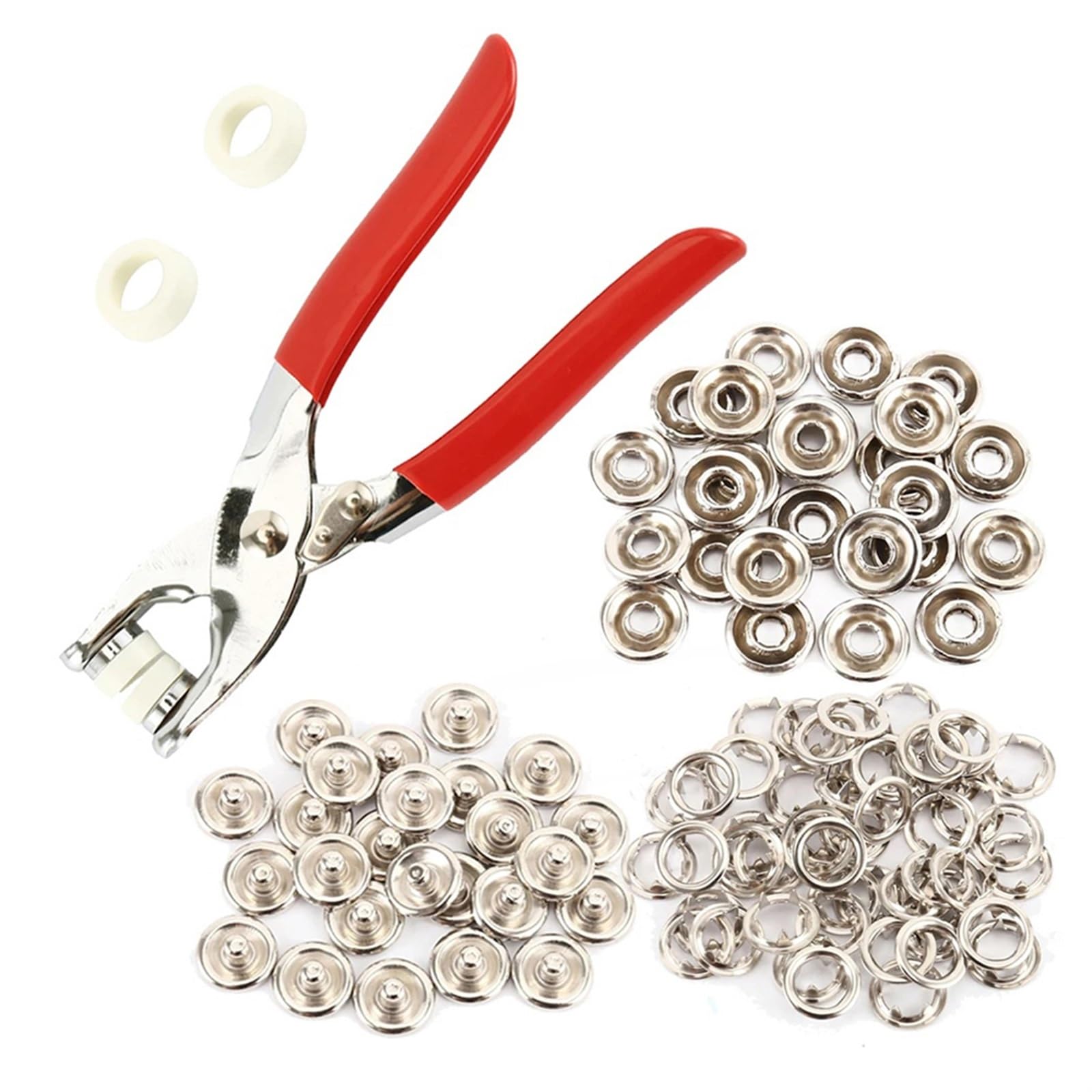 Alicates Botones a presión for herramientas 100PCS Botones a presión de metal de 9,5 mm compatibles for la instalación de sujetadores de presión de costura de bolsillo Instalación de bolsa de ropa