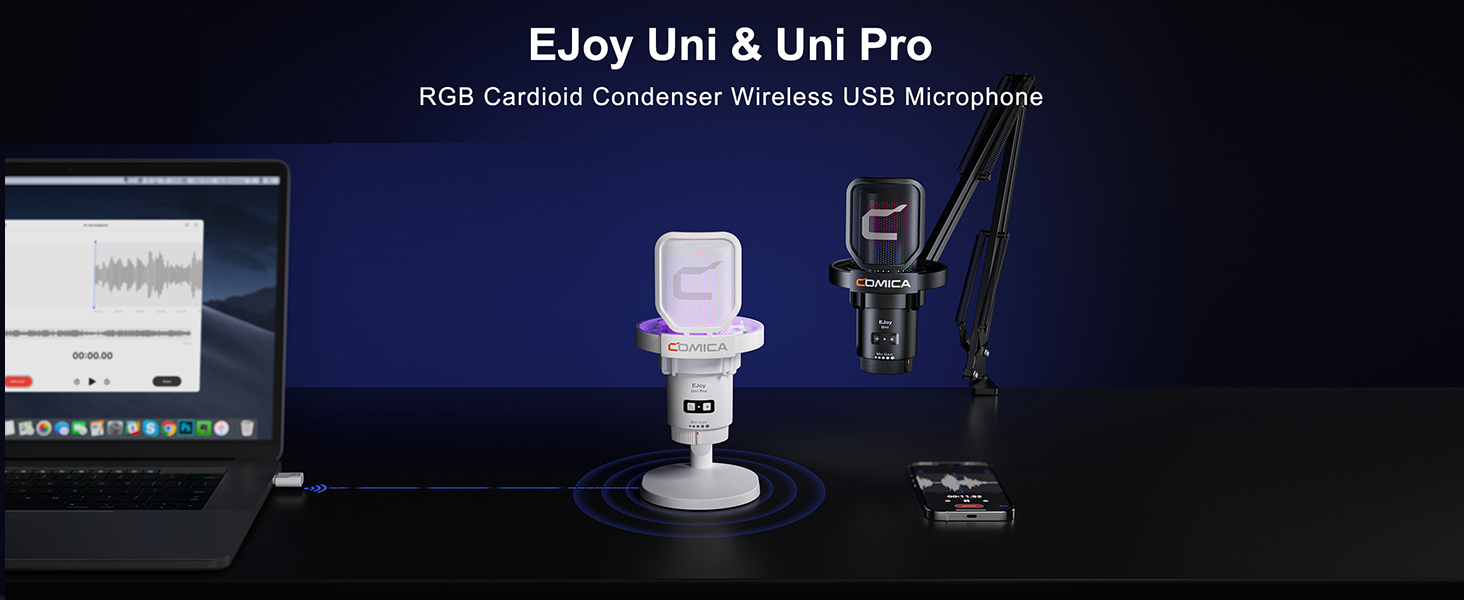 Amazon.com: comica EJoy Uni Pro (A)-Wireless White Microphone for