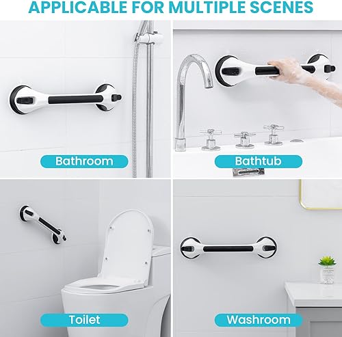 Miniatura 7 de TAILI - Barras de sujeción para la bañera y la ducha con ventosa, paquete de 2 unidades, resistente, removible, sin taladro, impermeable, seguridad