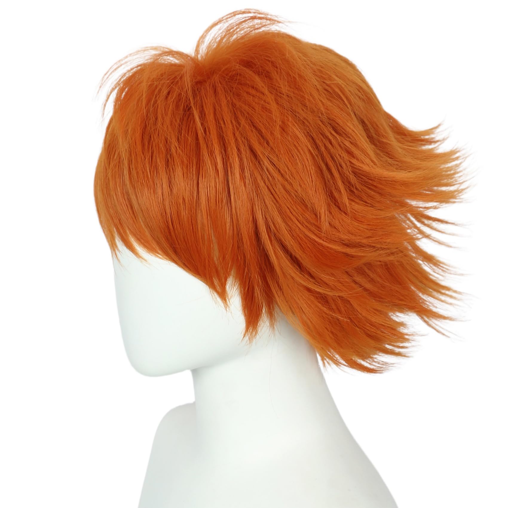 Linfairy Anime Cosplay Short Wig Halloween Costume Wigs for Unisex (Orange) - Image 3