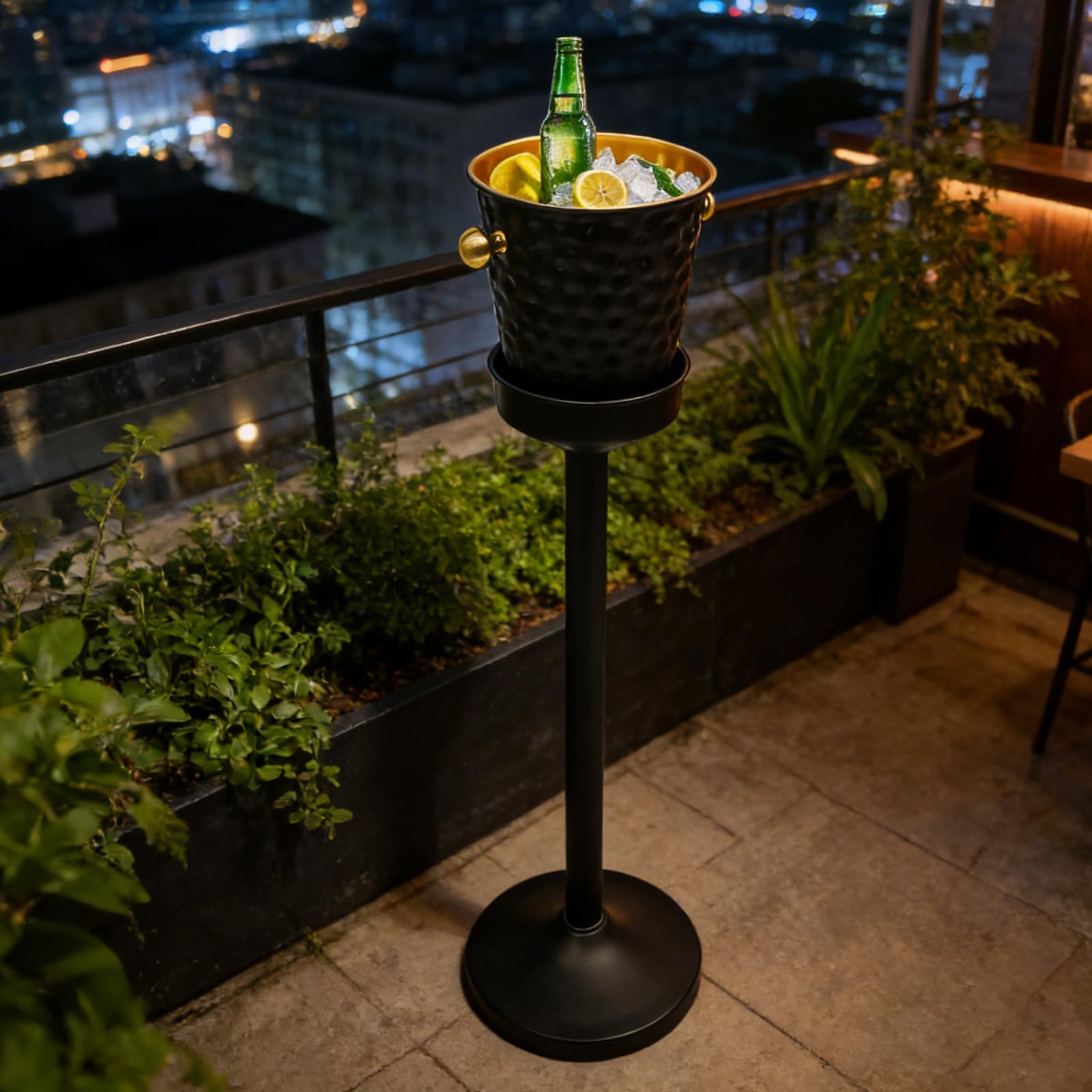 Cubitera de champán con soporte de acero inoxidable para vino, vino