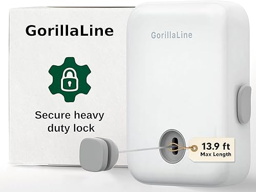 GorillaLine Tendedero retráctil resistente para secar ropa en interiores o exteriores montado en la pared con bloqueo para evitar la holgura GorillaLine Tendedero retráctil resistente para secar ropa en interiores o exteriores montado en la pared con bloqueo para evitar la holgura