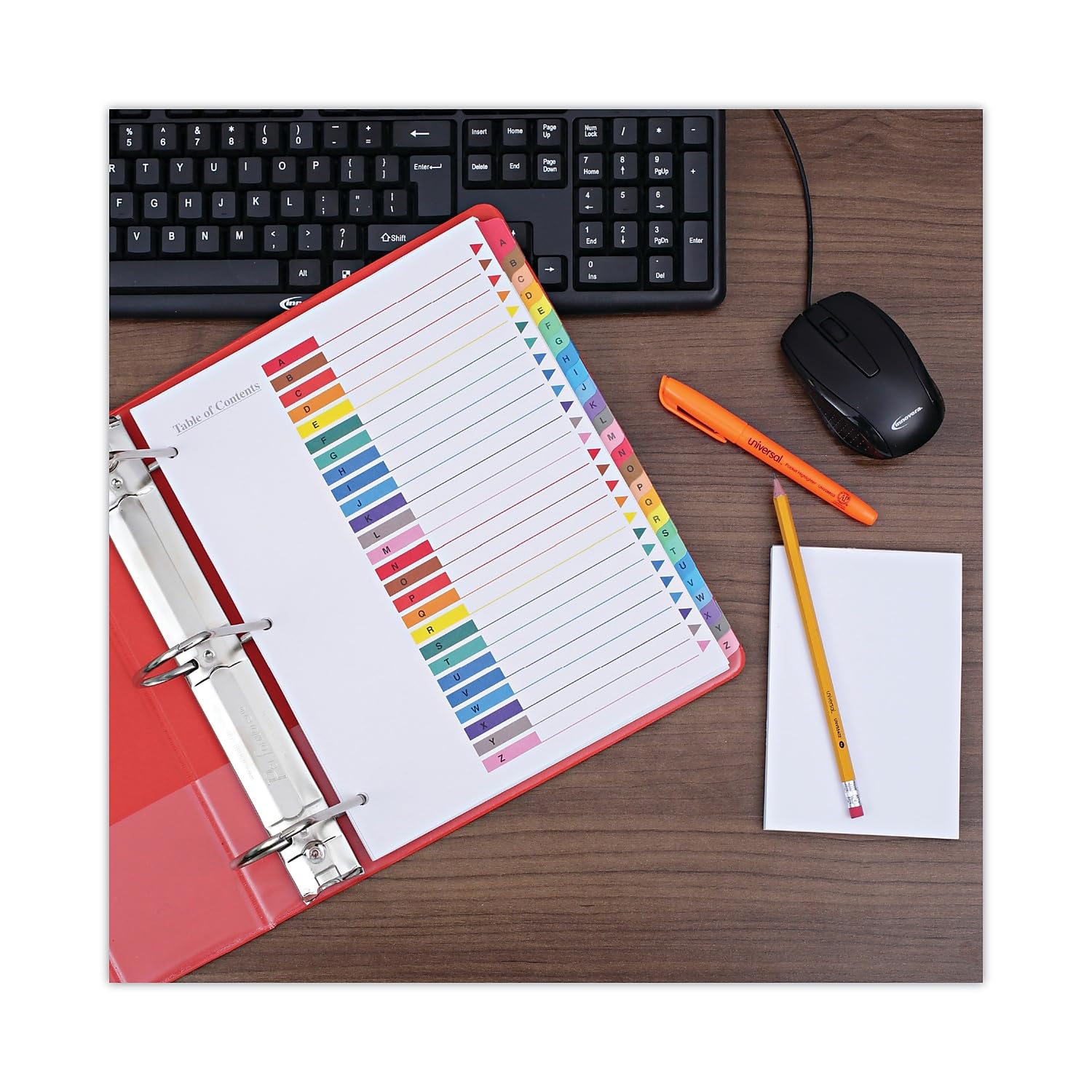 Amazon | Universal 24812 TOC Dividers Assorted Color 26-Tab A-Z