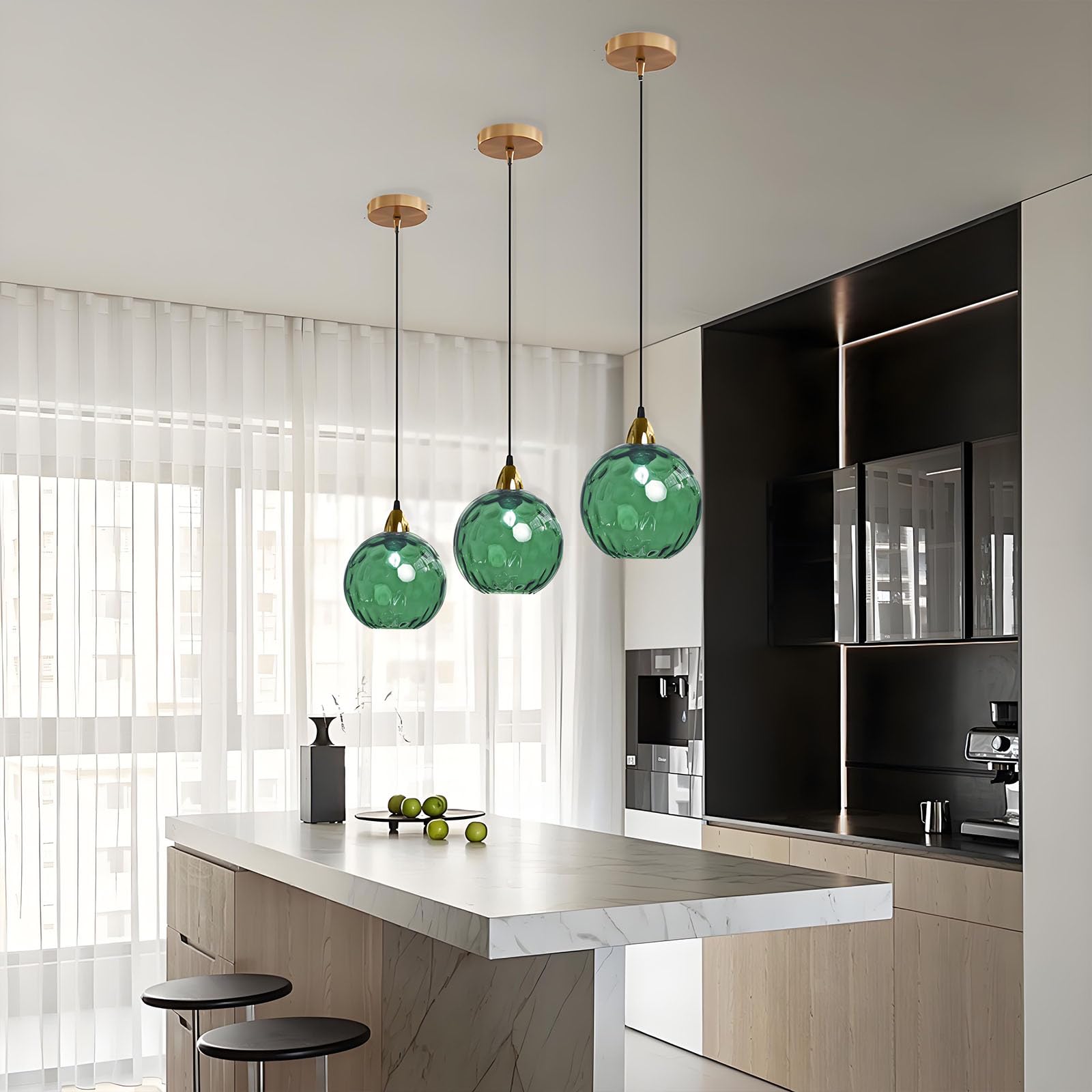 XIRYTU-H 15cm/5.9’’ Industrial Vintage Spherical Glass Pendant Light, E27 Ceiling Hanging Lamp - Image 3