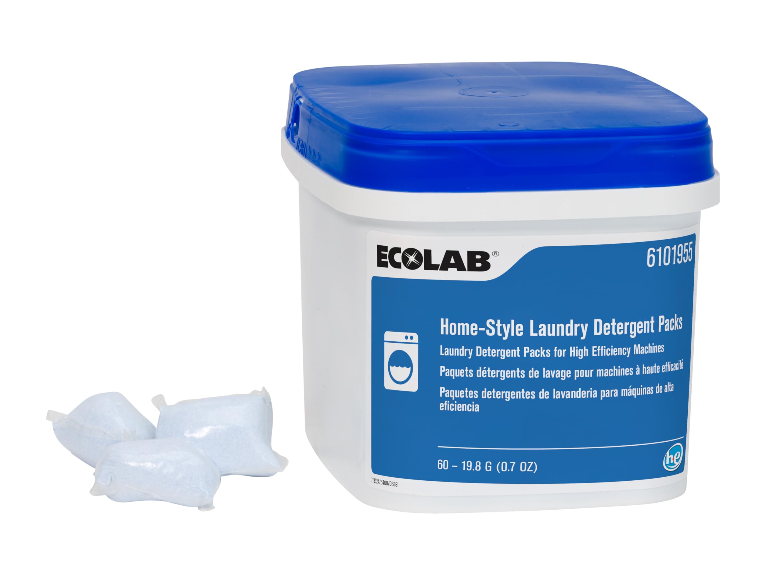 EcolabHome-Style Laundry Detergent Packs, 60-0.7 Oz, Case Of 2