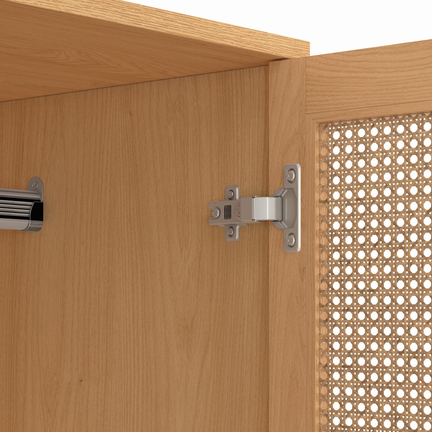 IDMarket - Armoire 2 Portes EDHEN Bois et cannage
