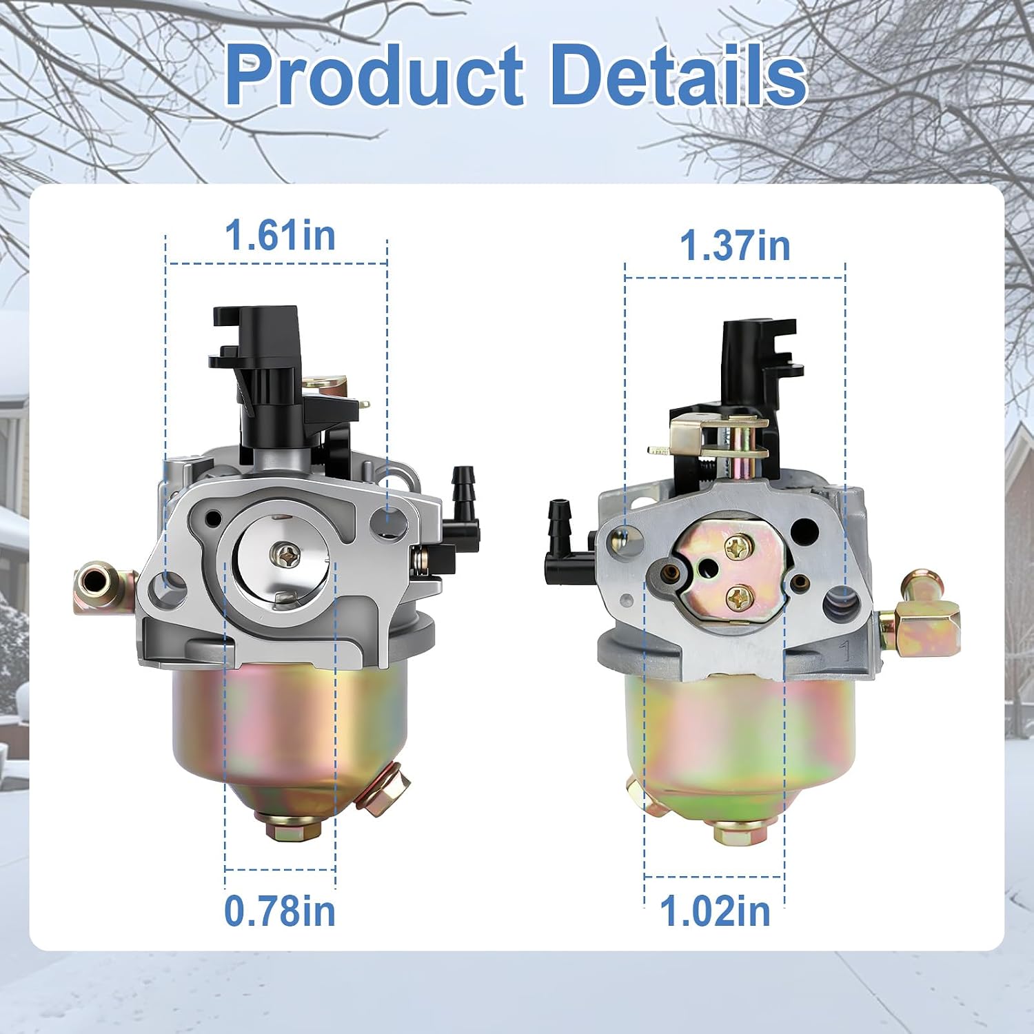 951-10974 Snow Blowers Carburetor For Craftsman MTD Yard Machines Troy Bilt CUB Cadet Snow Blower, Compatible with Huayi 165s 165sa 165sb, Replaces 951-12705 951-10974 951-10974A 951-14034