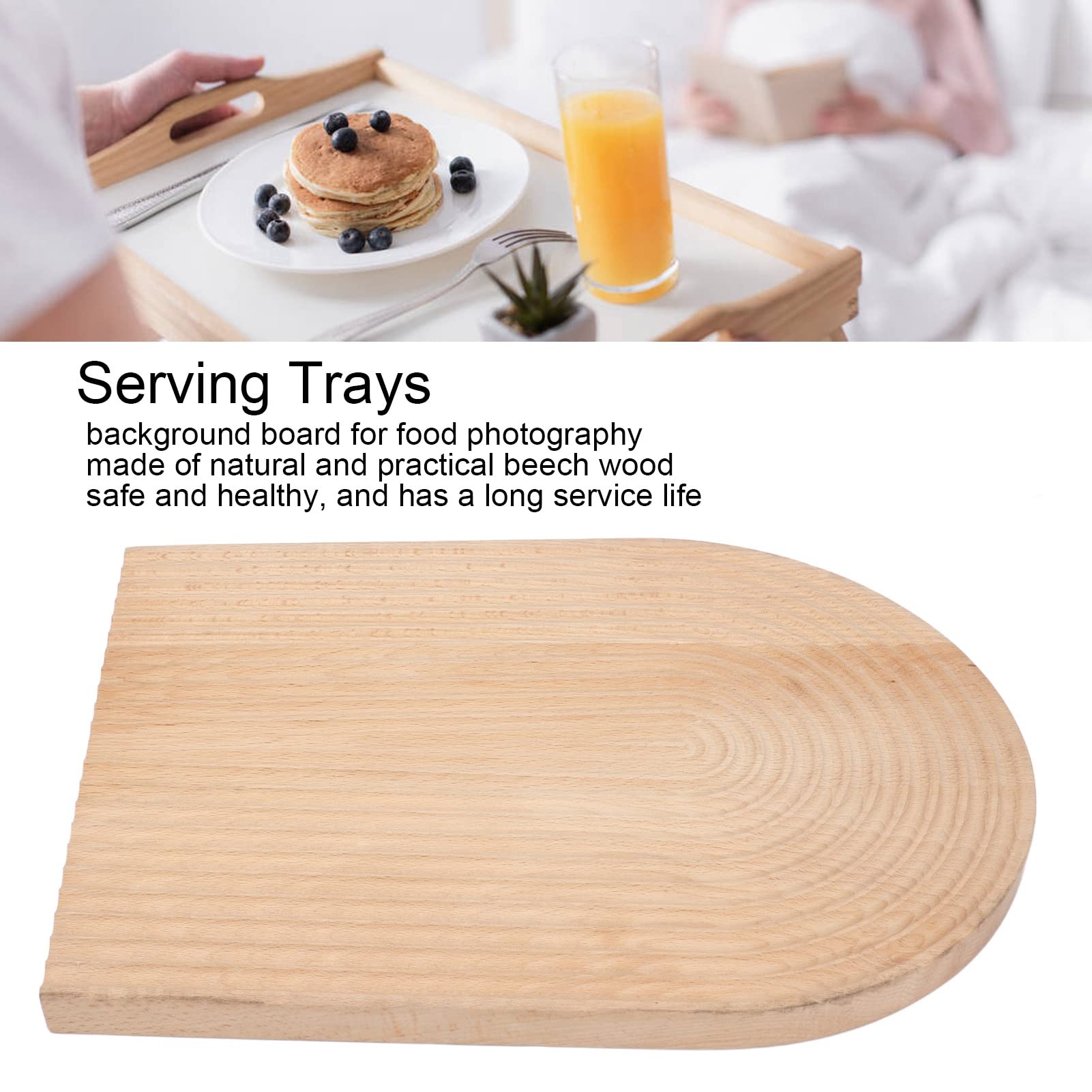 Brotteller Aus Holz, Natürliches Und Praktisches Buchenholz, Sicher Und Gesund, Schön Und Natürlich, Dessertteller mit Geometrischem Design für Familienfeiern, Partys, Hochzeiten(Oval)