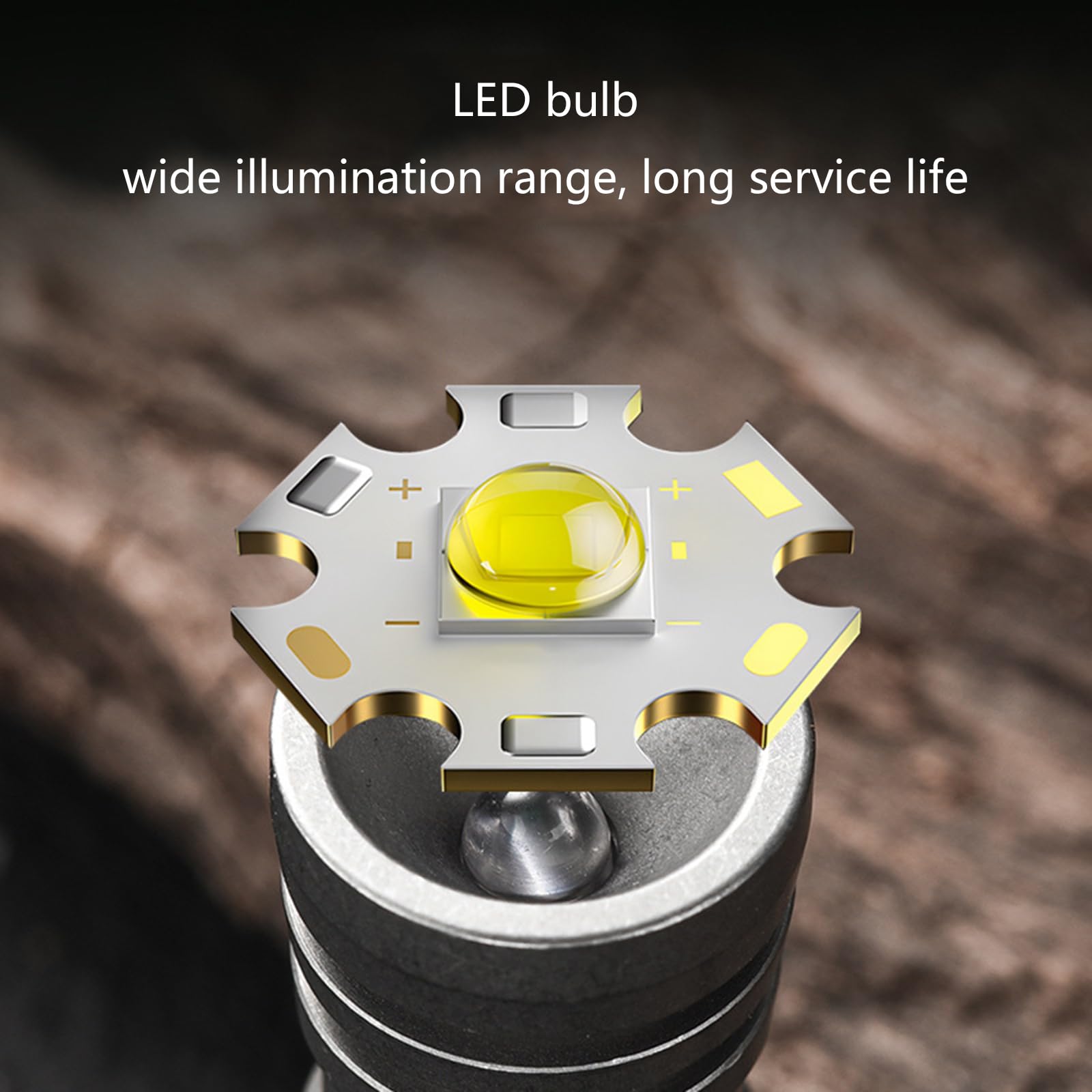 Linternas multiusos impermeables recargables con luz LED de aleación de textura adecuada para senderismo, uso al aire libre, linternas pequeñas