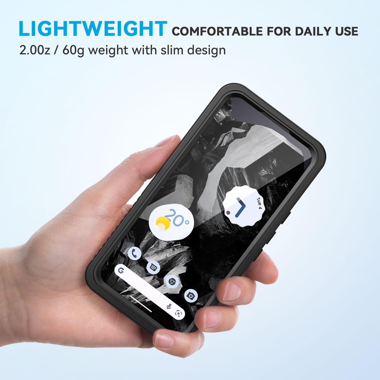 Lanhiem for Pixel 8a Case, IP68 Waterproof Dustproof Cover with Built-in Screen Protector - Image 4