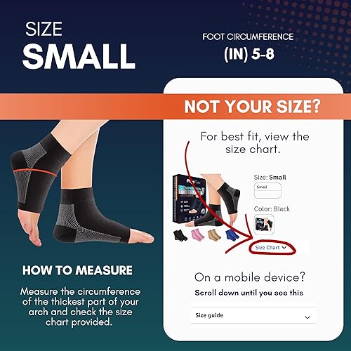Miniatura 19 de Calcetines de compresión, alivian la fascitis plantar y tendinitis aquílea, tobillera de compresión para espolón calcáneo o hinchazón o fatiga