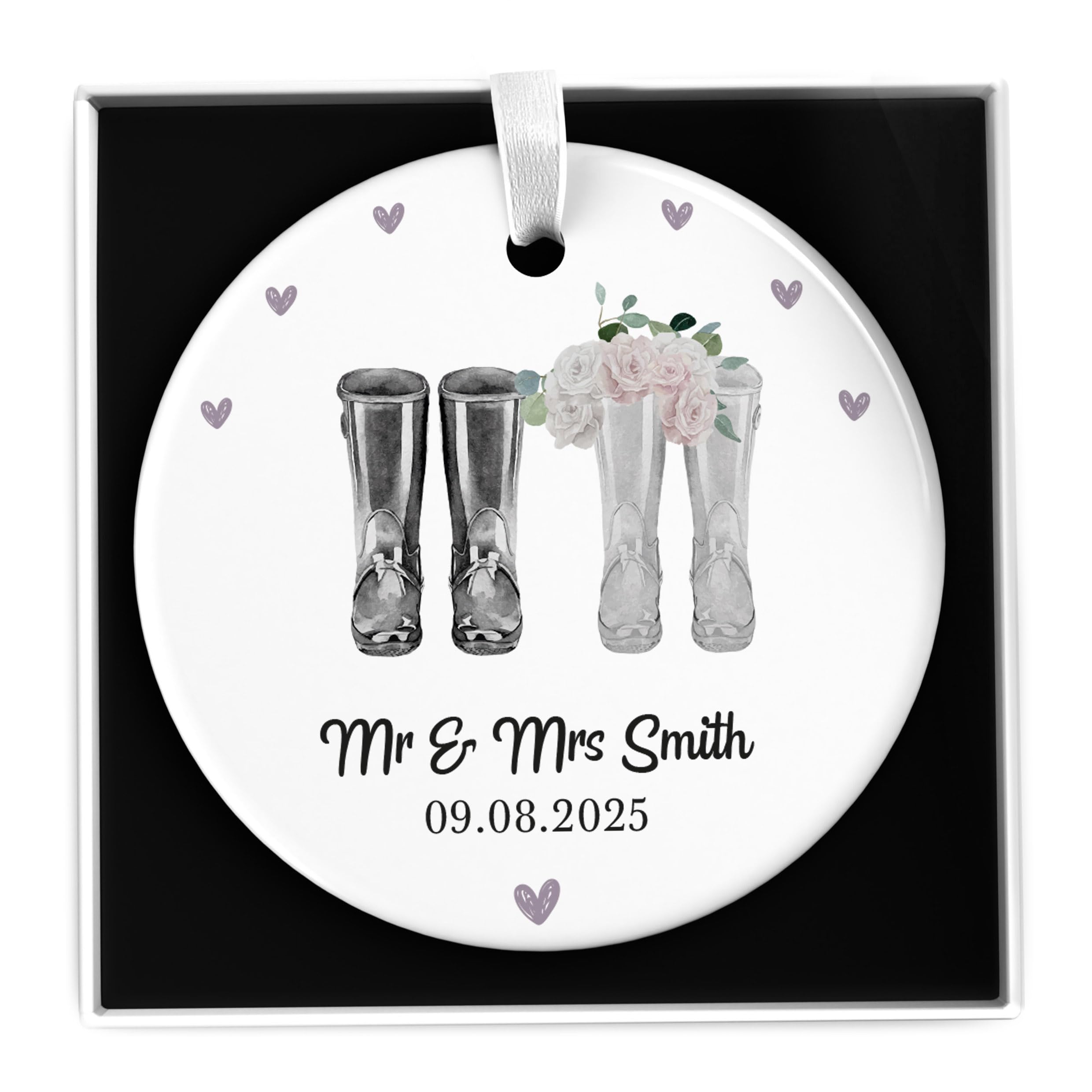 Beecreative Personalised Mr & Mrs Wedding Gift - 20th China Anniversary - 9th Pottery Anniversary - Pottery Clay - With Gift Box