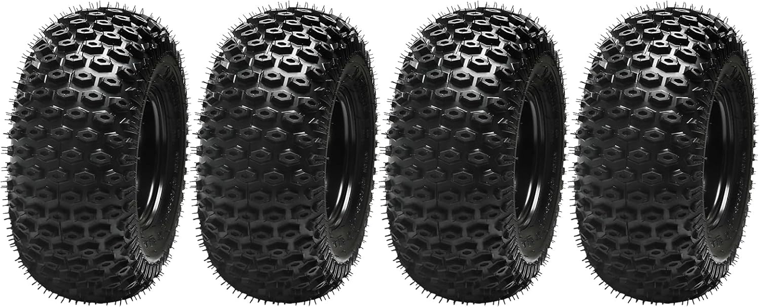 4 Pack 16x8.00-7 ATV Tires with Rims - 4PR Tubeless 7-Inch Wheels for UTV, Go-Kart, Quad, Buggy, Mini Bike All Terrain Tires 4 Stud 110mm Bolt Pattern