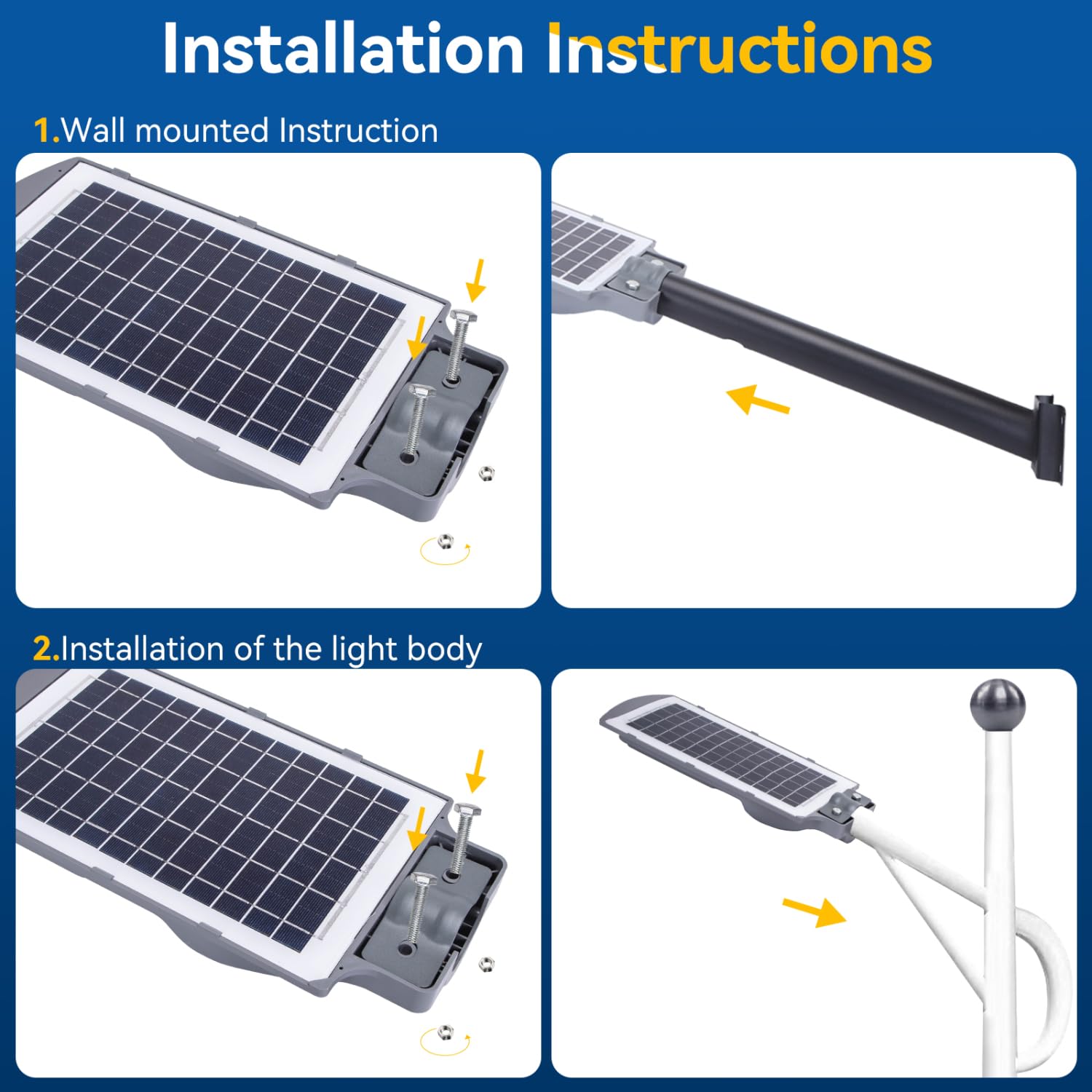 Aigostar - Farola solar exterior con sensor de movimiento, mando a distancia, 100W luz blanca. Foco solar LED para exterior con temporizador, impermeable protección IP65. No incluye soporte.