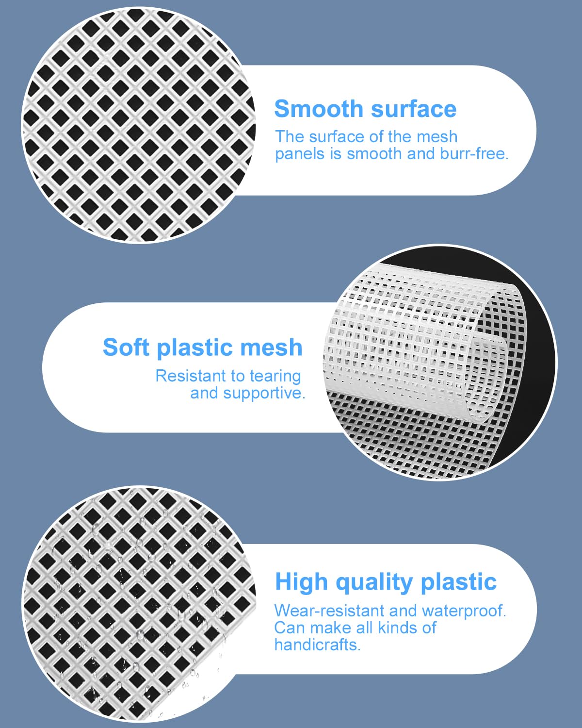 Rete Per Borse All'Uncinetto - Set 7 Pezzi Di Tela A Maglia Plastica Per Ricamo E Artigianato - Foto 3