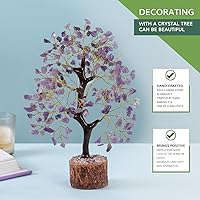 Vista 5 de NARIBABU Árbol de cristal de amatista, cristales curativos y piedras, regalos únicos para mujeres, árbol del dinero de Reiki y Feng Shui, decoración