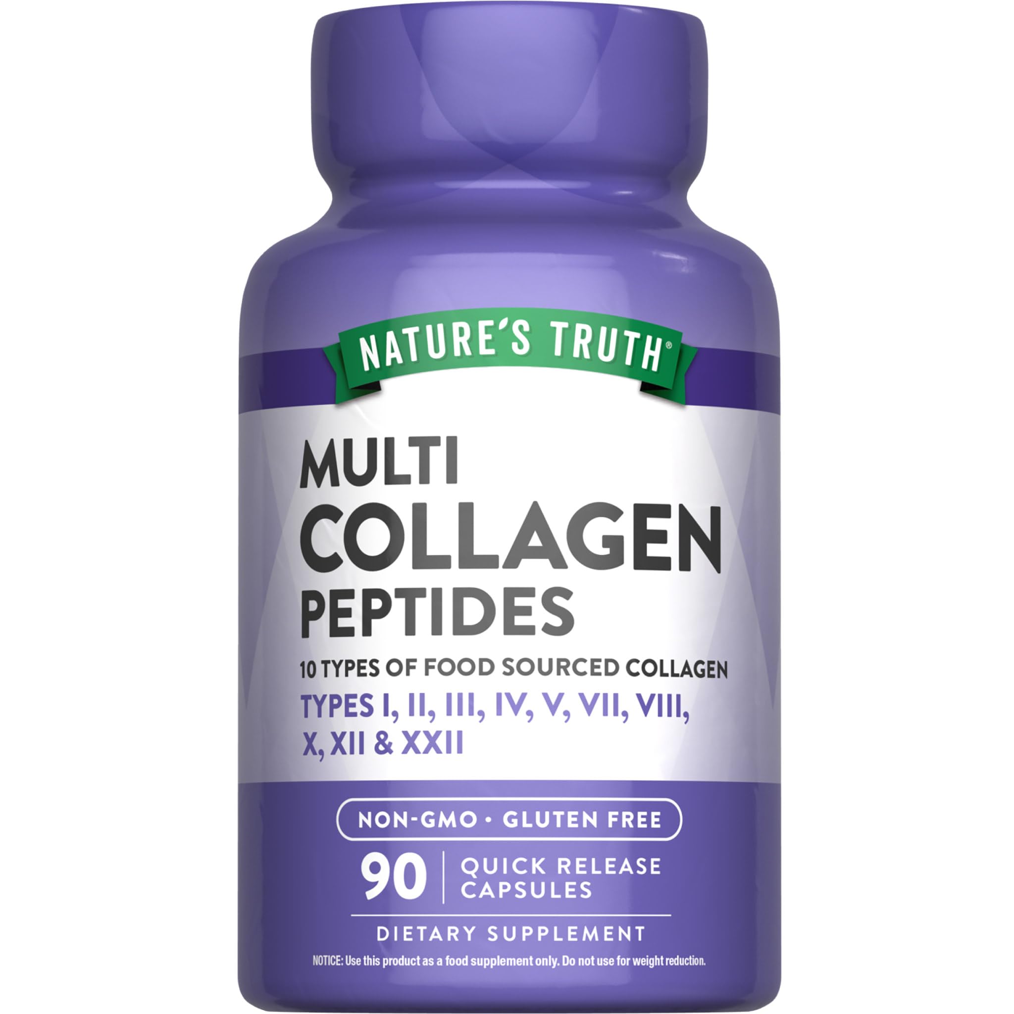 Nature's Truth Multi Collagen Peptides | 2000 mg | 90 Capsules