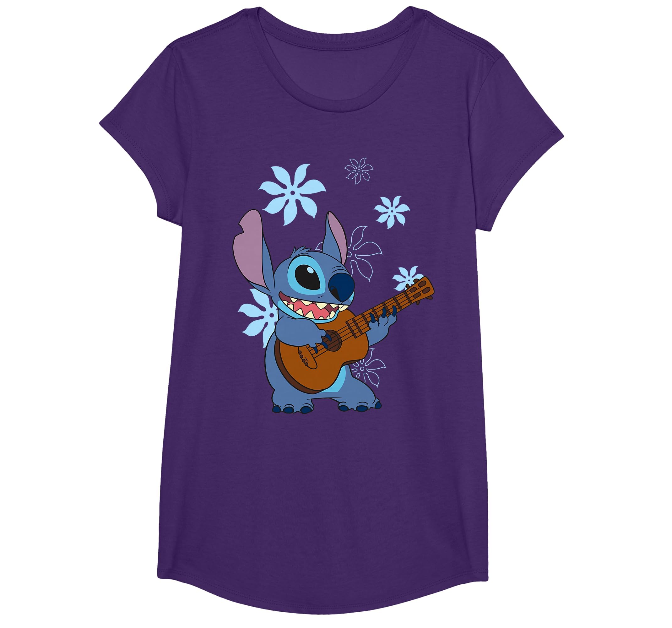 Girl's Lilo &amp; Stitch Floral Ukulele Dance T-Shirt