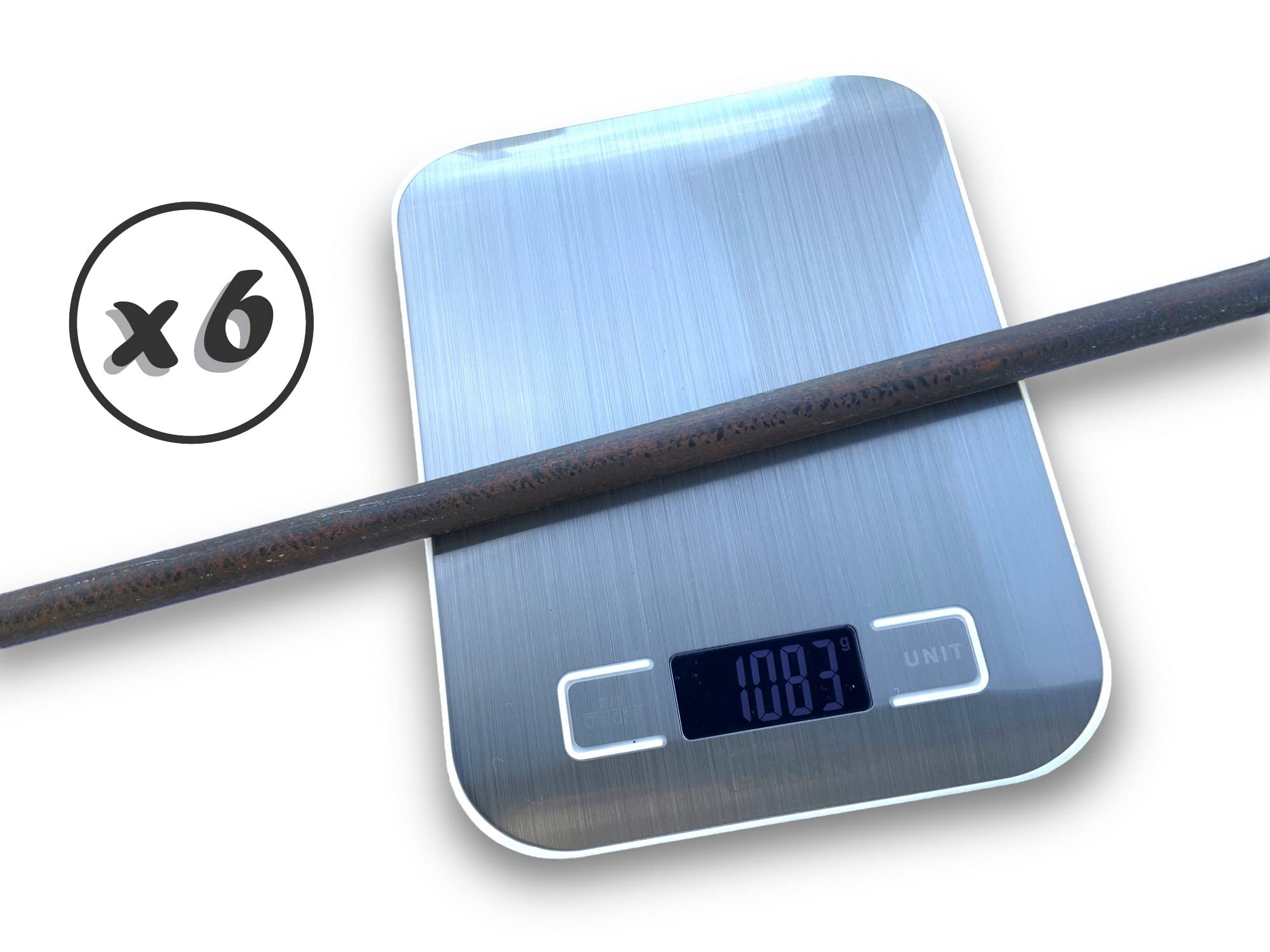 Zestaw 6 okrągłych prętów stalowych 100 cm do szczotki rurowej Kibros | Złączka gwintowana M12*175 męska | Kibros 4TMMx6