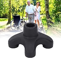 Vista 3 de Pongnas Quad Cane Tips for Stability 4 Prong Self Standing Cane Tip with Non Slip Rubber Base for Canes with 19mm Threaded Shaft Heavy Duty ABS