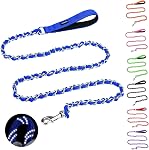 HOMIMP Chew Proof Dog Leash for Medium Large Dogs, Reflective 6 FT Heavy Duty Metal Chain Dog Leashes with Soft Padded Handle, Anti Bite Durable Rope Leashes for Pitbull, Non Chewable