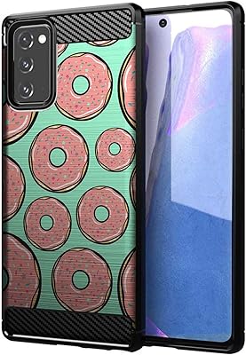 CasesOnDeck Case Compatible with [Samsung Galaxy Note 20 / Note 20 5G Case] Design Case, Slim Black Flexible Sleek Shock Protection TPU Case (Donuts)